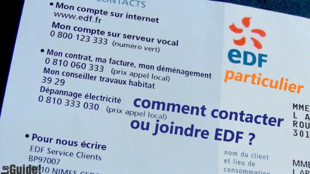 comment joindre EDF particulier contacter électricité de france contact edf